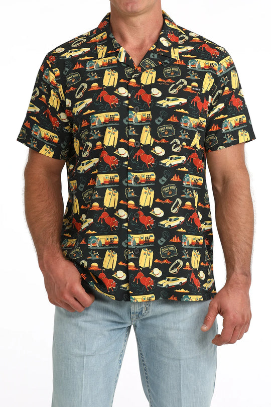 Cinch - Men's Black 1987 Camp S/S Shirt