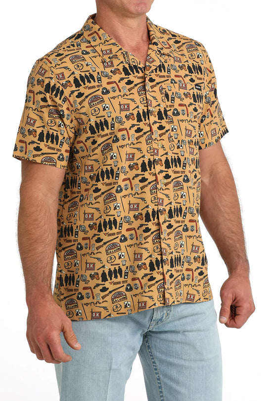 Cinch - Men's Tan Dodge City Camp S/S Shirt
