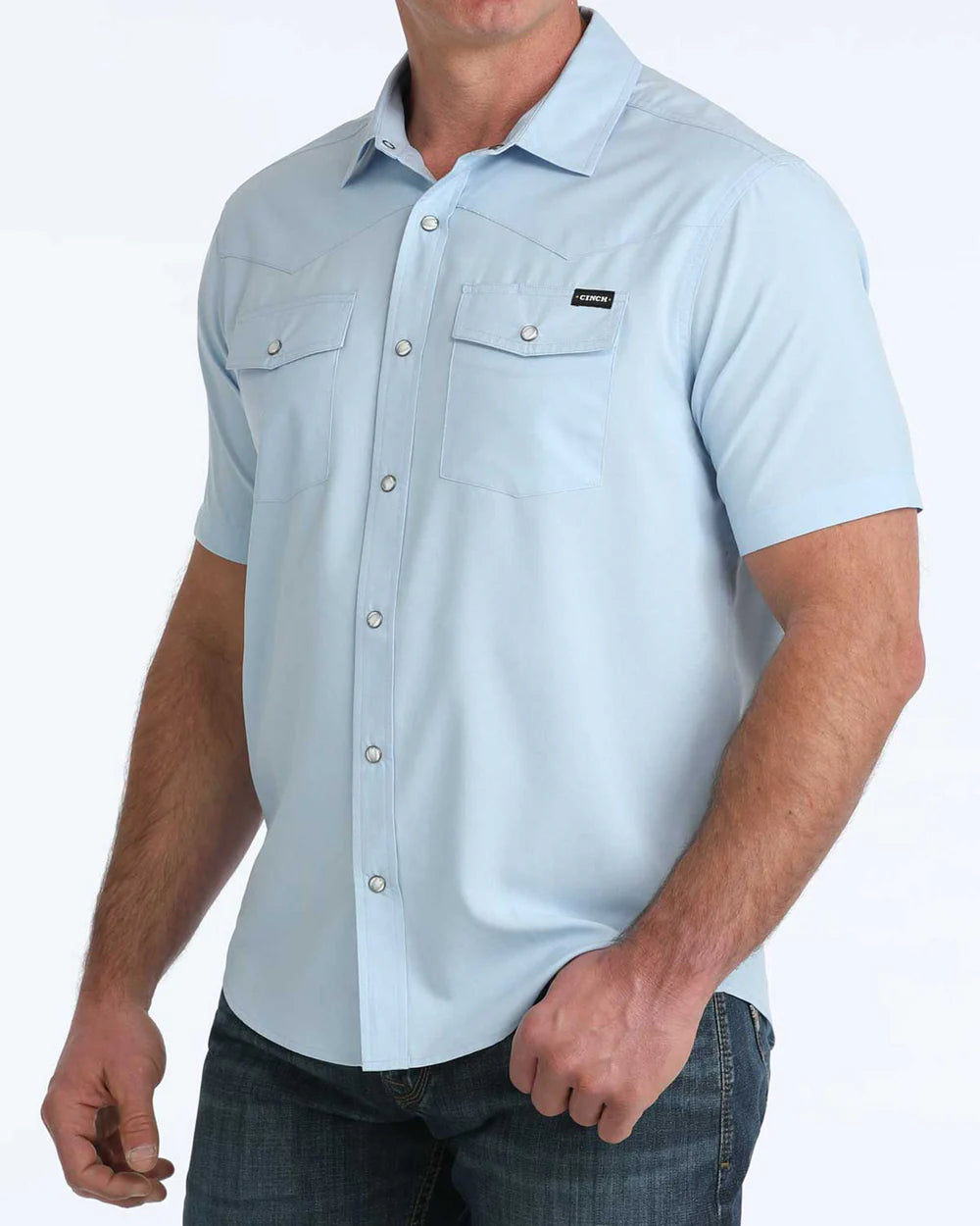 Cinch - Men's Light Blue Arena Flex Camp S/S Shirt