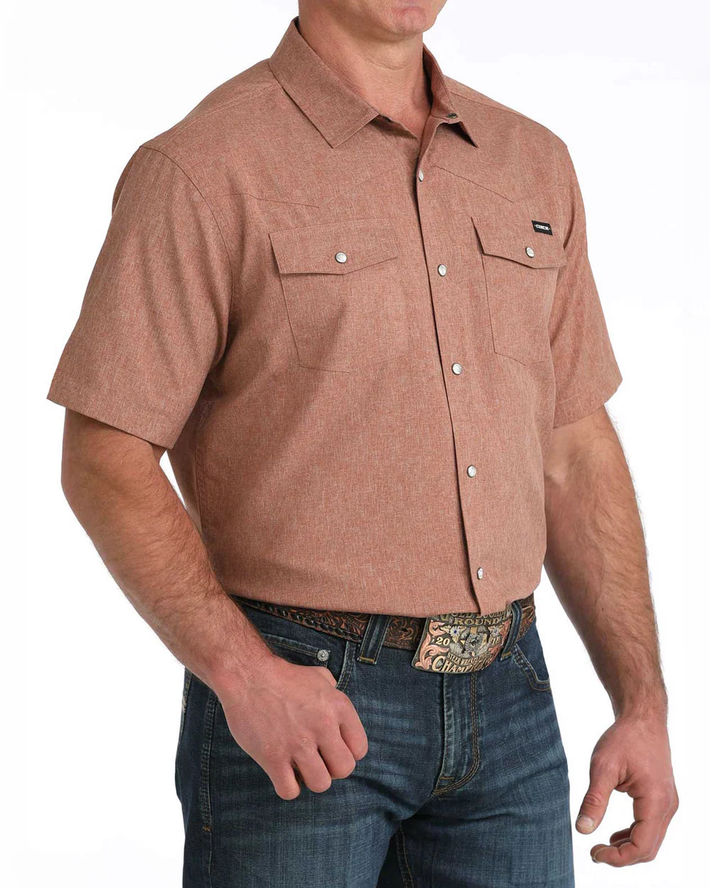 Cinch - Men's Brown Arena Flex Camp S/S Shirt