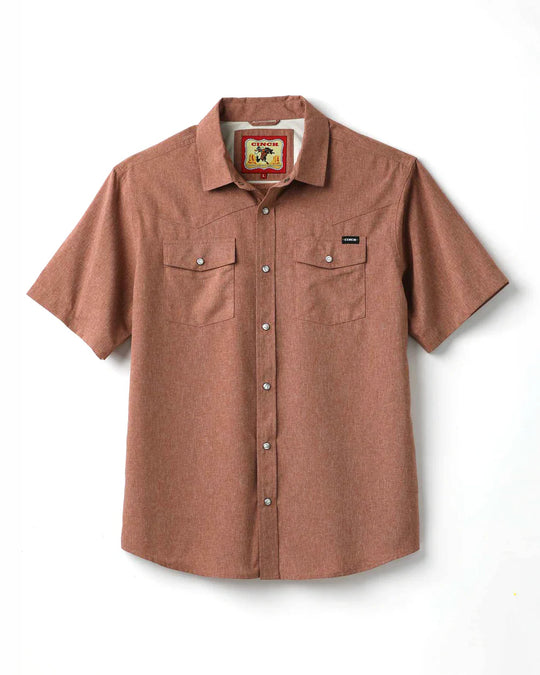 Cinch - Men's Brown Arena Flex Camp S/S Shirt
