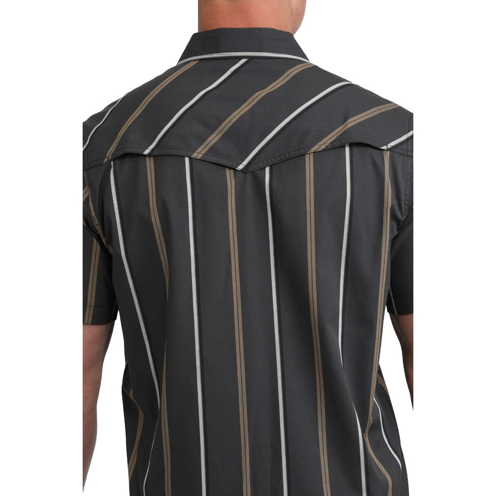 Cinch - Mens Black Stripe Camp Shirt