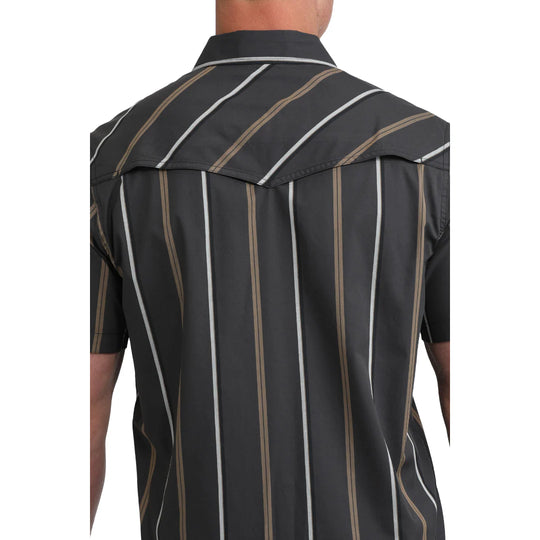 Cinch - Mens Black Stripe Camp Shirt