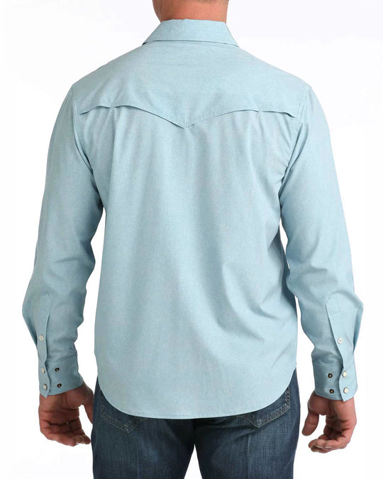 Cinch - Men's Light Blue Stretch Ripstop Camp Arena Shirt