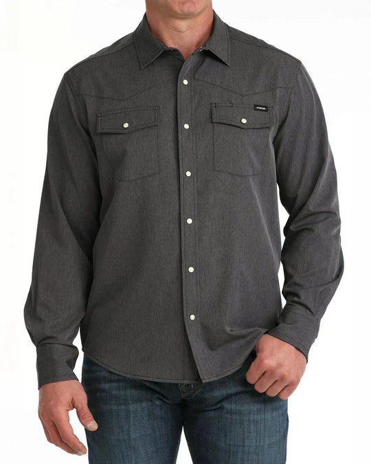 Cinch - Men's Black Stretch Ripstop Camp Arena Shirt