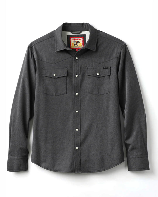 Cinch - Men's Black Stretch Ripstop Camp Arena Shirt