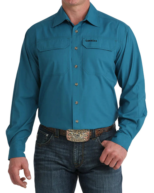 Cinch - Men’s Teal Arenaflex Button-Down Western Shirt