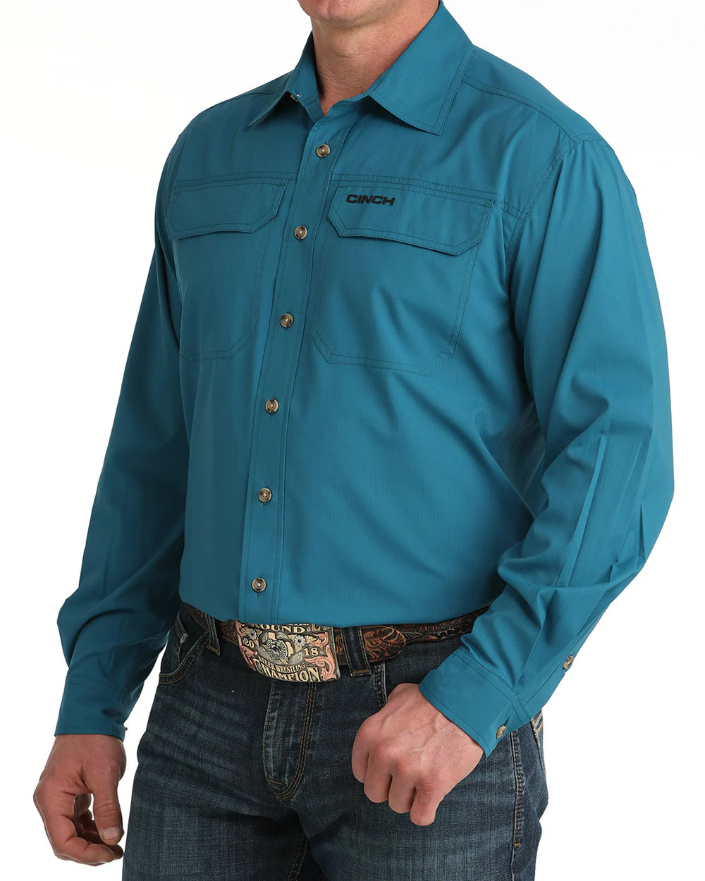 Cinch - Men’s Teal Arenaflex Button-Down Western Shirt