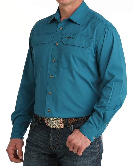 Cinch - Men’s Teal Arenaflex Button-Down Western Shirt