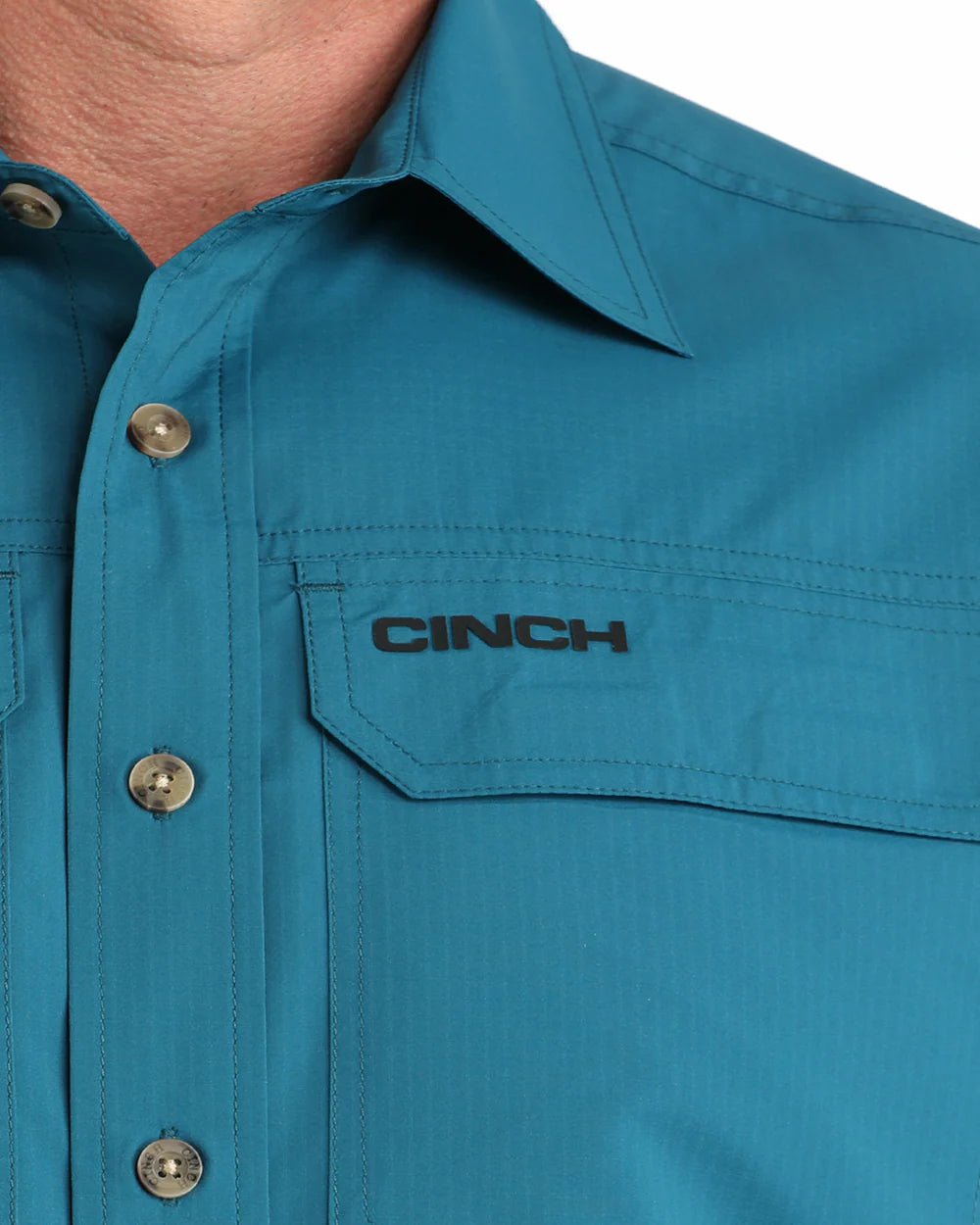 Cinch - Men's S/S Arenaflex Teal Button Down Western Shirt