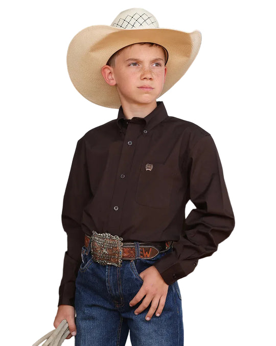 Cinch - Toddler Solid Brown Arena Shirt