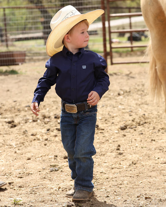 Cinch - Boys Toddler Navy Ned Arena Shirt