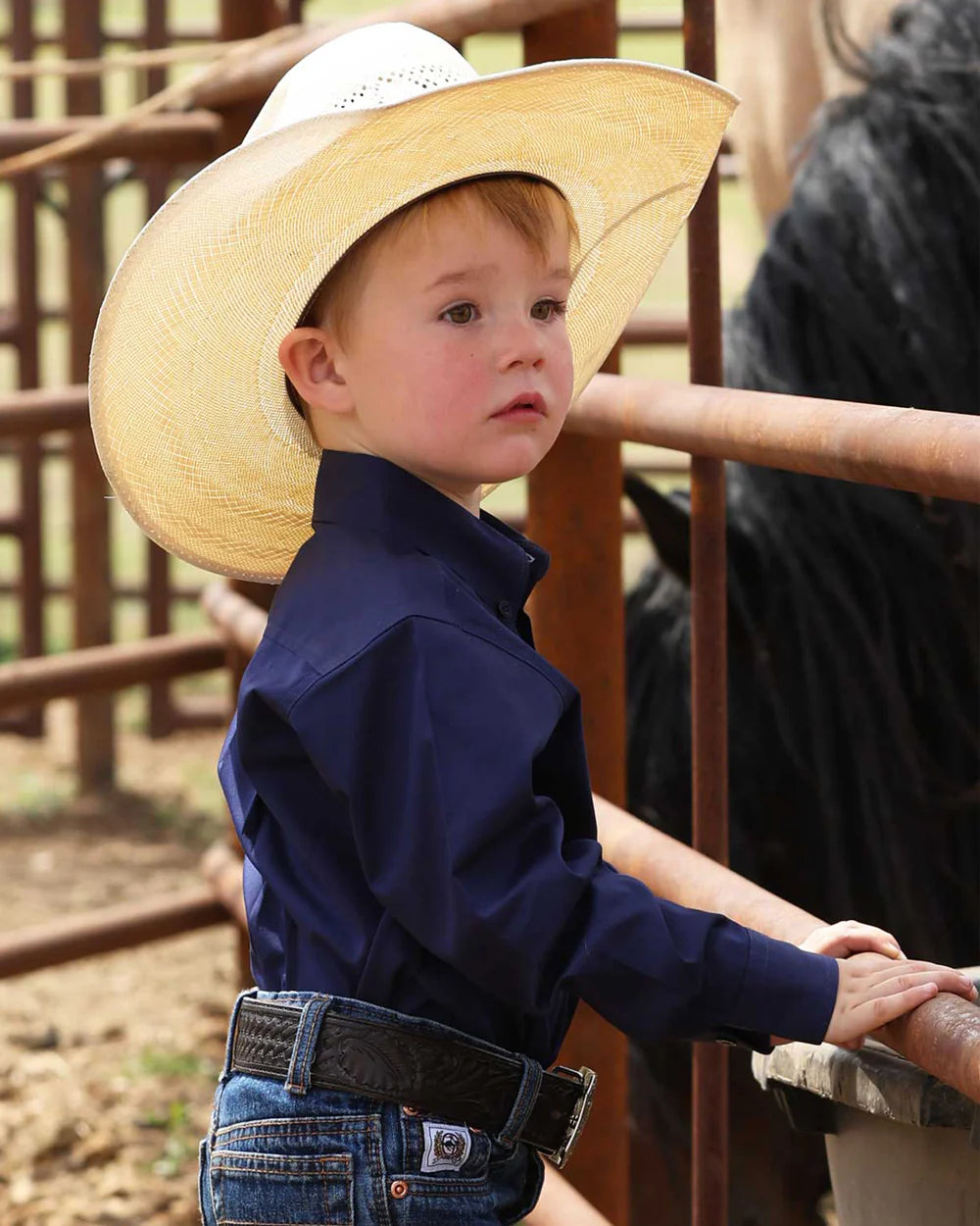 Cinch - Boys Toddler Navy Ned Arena Shirt