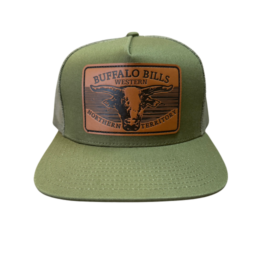 BBWS - Olive Scrub Bull Flat Cap