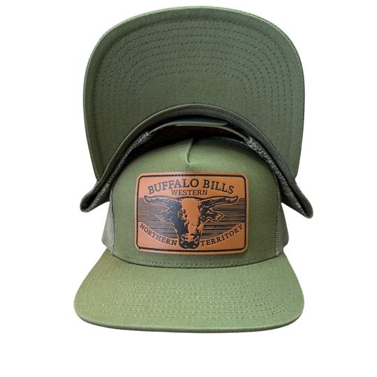BBWS - Olive Scrub Bull Flat Cap