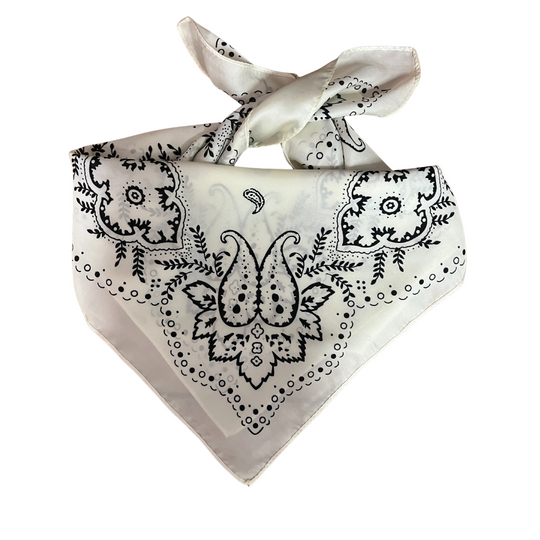Wild Rag - Cream/Black Paisley Medium