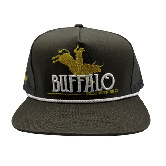 BBWS - Graphite Bucking Bull Flat Cap