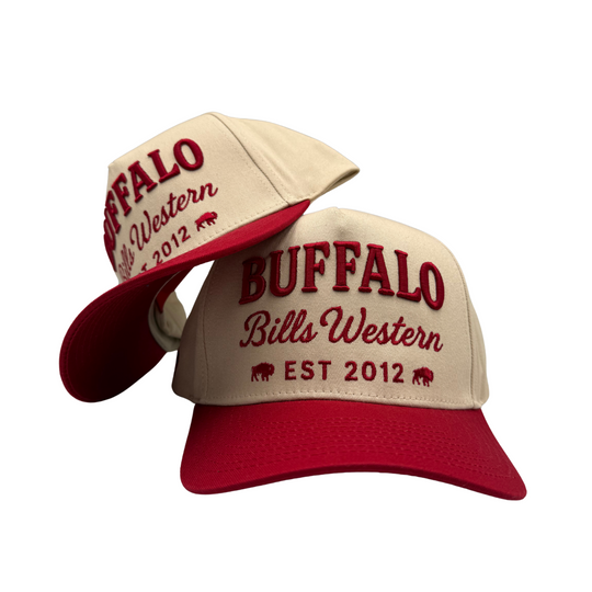 BBWS - Cream/Red Buffalo Retro Full Fabric Cap