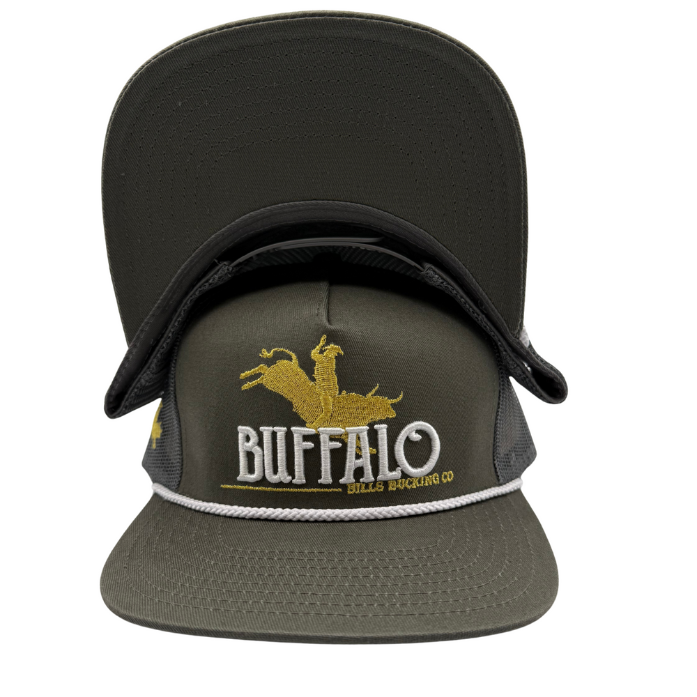 BBWS - Graphite Bucking Bull Flat Cap