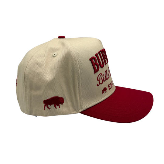 BBWS - Cream/Red Buffalo Retro Full Fabric Cap
