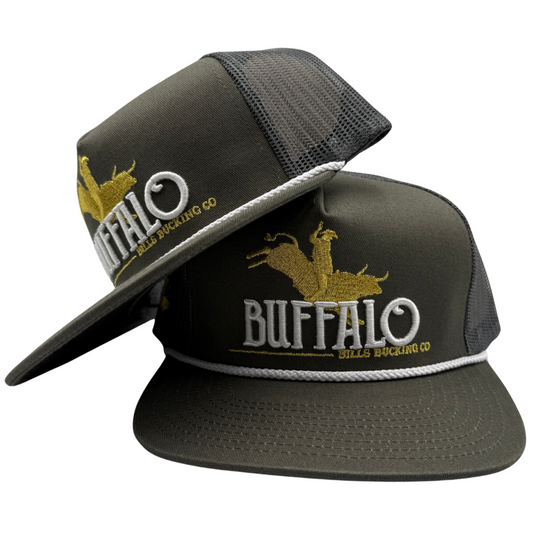 BBWS - Graphite Bucking Bull Flat Cap