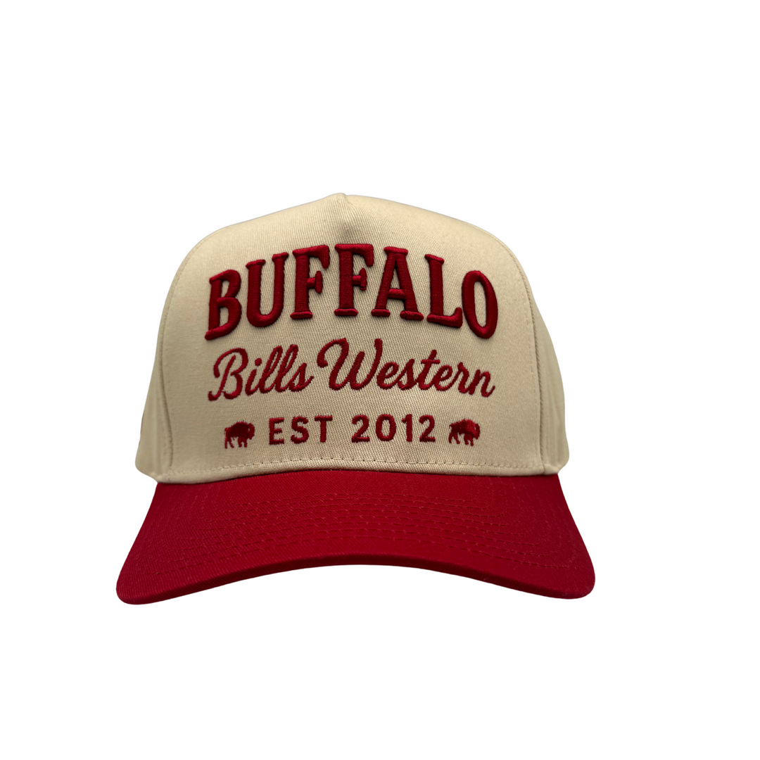 BBWS - Cream/Red Buffalo Retro Full Fabric Cap