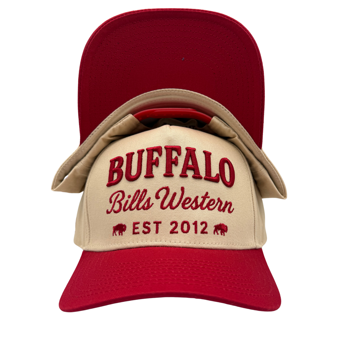 BBWS - Cream/Red Buffalo Retro Full Fabric Cap