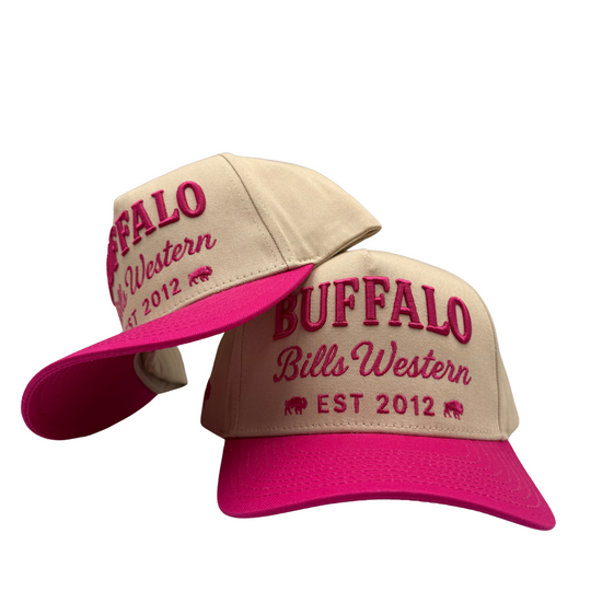 BBWS - Cream/Pink Buffalo Retro Full Fabric Cap