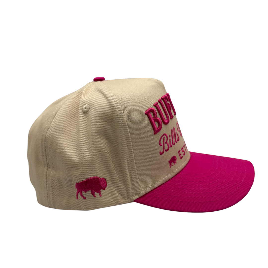 BBWS - Cream/Pink Buffalo Retro Full Fabric Cap