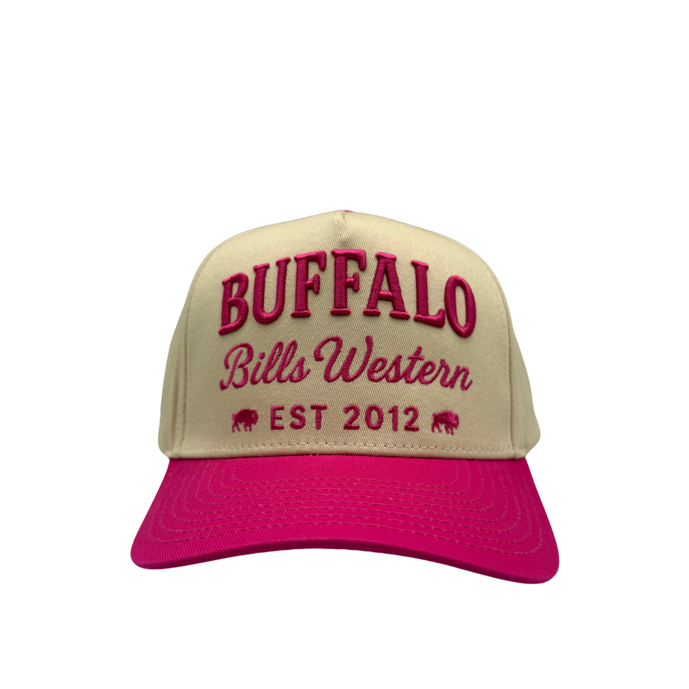 BBWS - Cream/Pink Buffalo Retro Full Fabric Cap