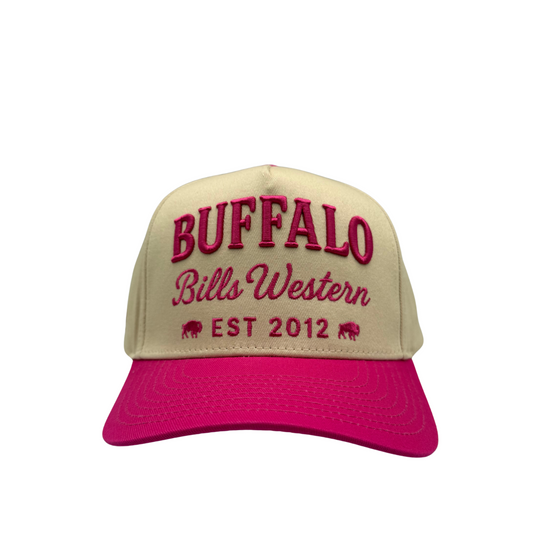 BBWS - Cream/Pink Buffalo Retro Full Fabric Cap
