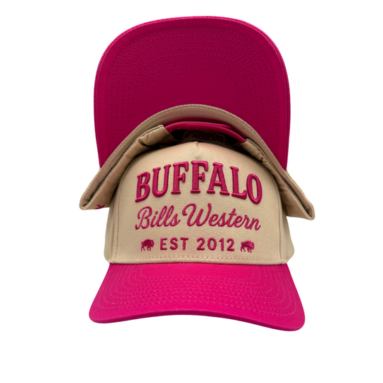 BBWS - Cream/Pink Buffalo Retro Full Fabric Cap