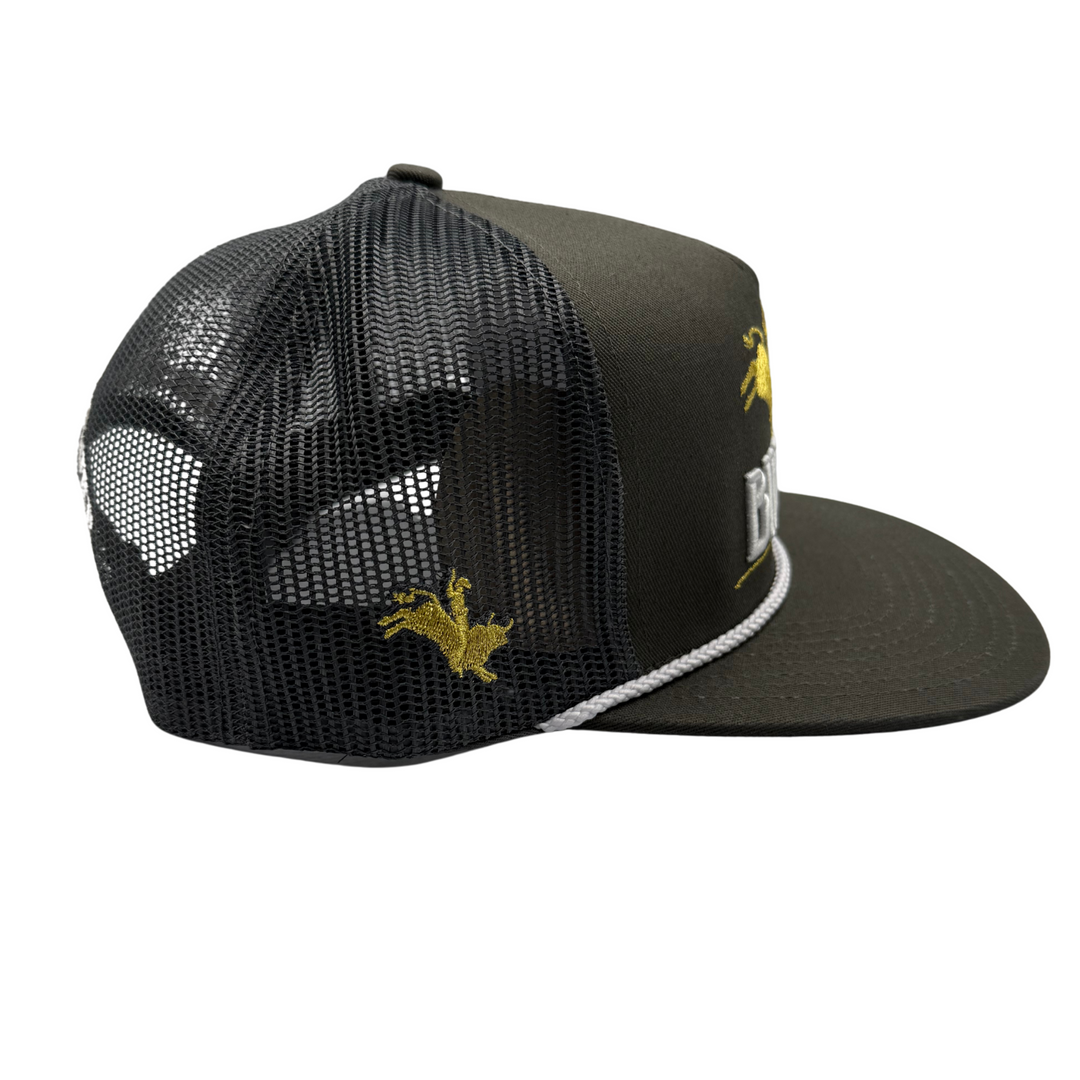 BBWS - Graphite Bucking Bull Flat Cap