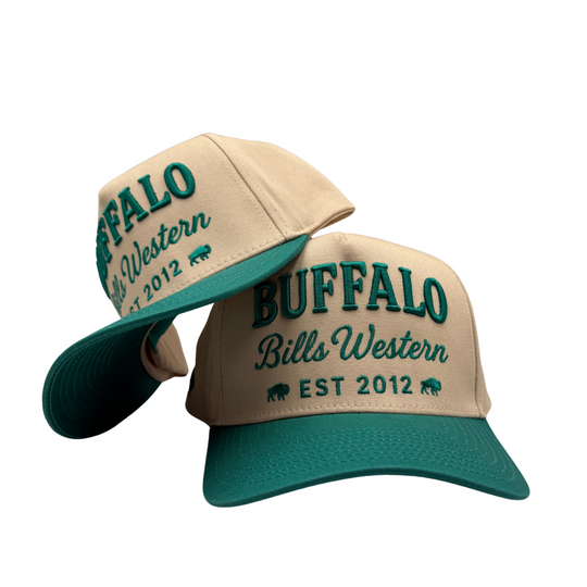 BBWS - Cream/Turquoise Buffalo Retro Full Fabric Cap