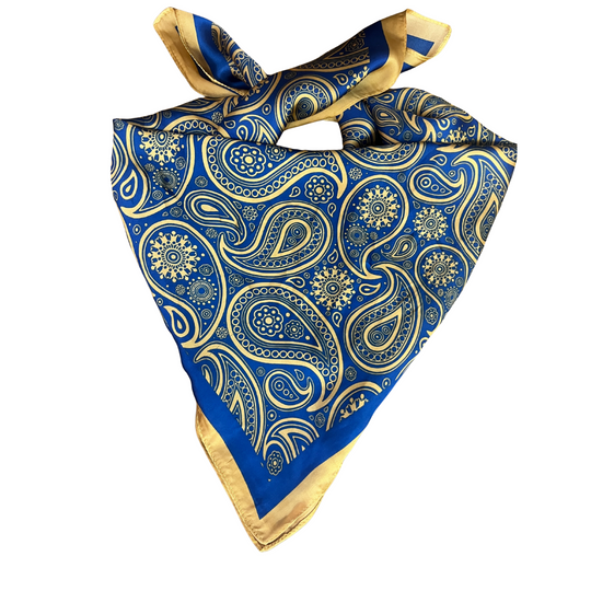 Wild Rag- Navy/Gold Paisley Medium