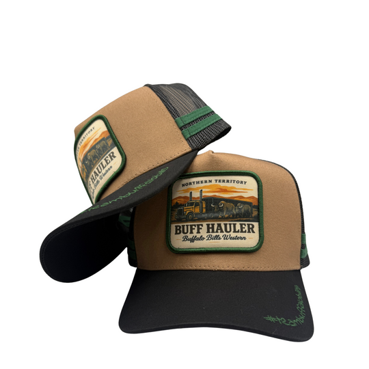 BBWS - Blk/Tan Buff Hauler Trucker Cap