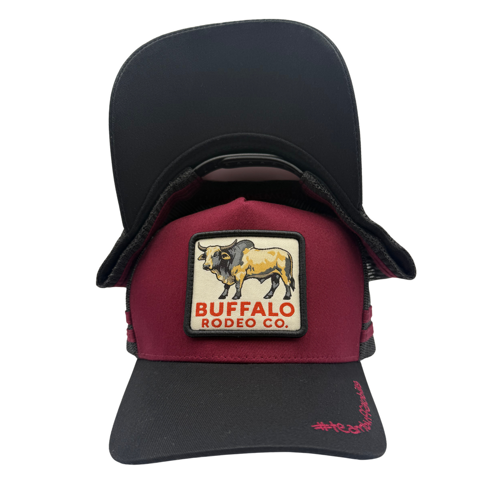 BBWS - Maroon Brahma Rodeo Co Trucker Cap