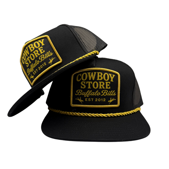 BBWS - Black Cowboy Store Retro Flat Cap