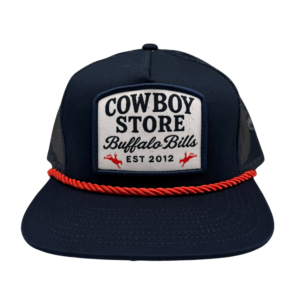 BBWS - Navy Cowboy Store Retro Flat Cap