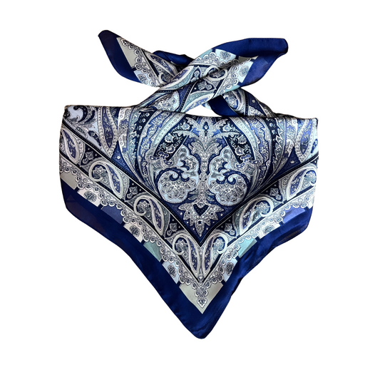 Wild Rag - Navy/White Paisley Medium
