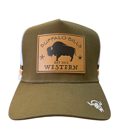 BBWS - Brown Bison Leather Patch Cap