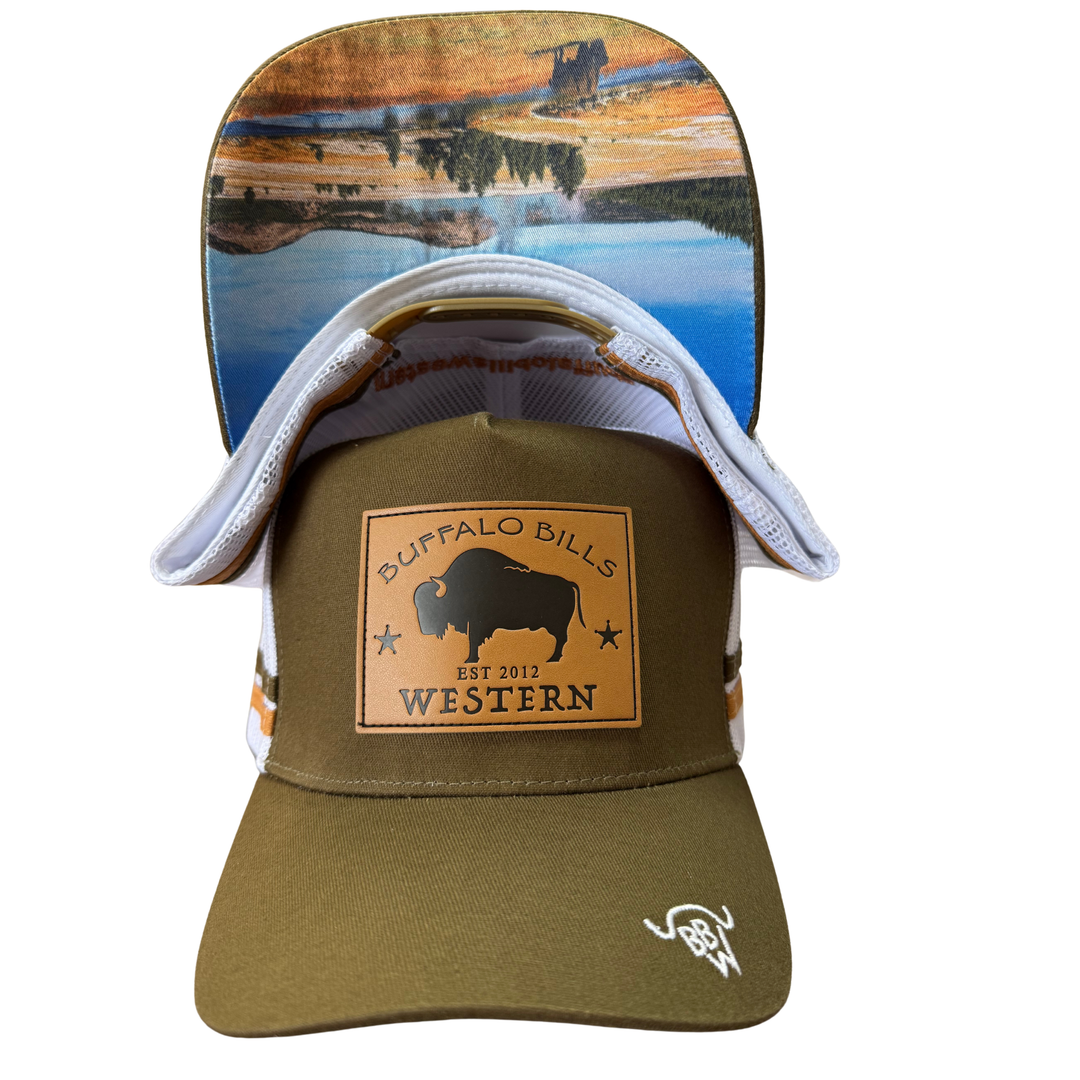 BBWS - Brown Bison Leather Patch Cap