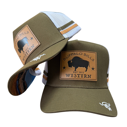 BBWS - Brown Bison Leather Patch Cap