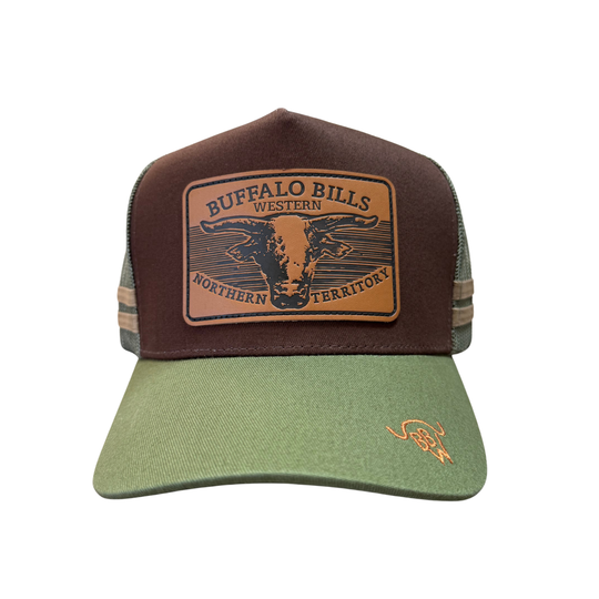 BBWS - Brown/Olive Scrub Bull Trucker Cap
