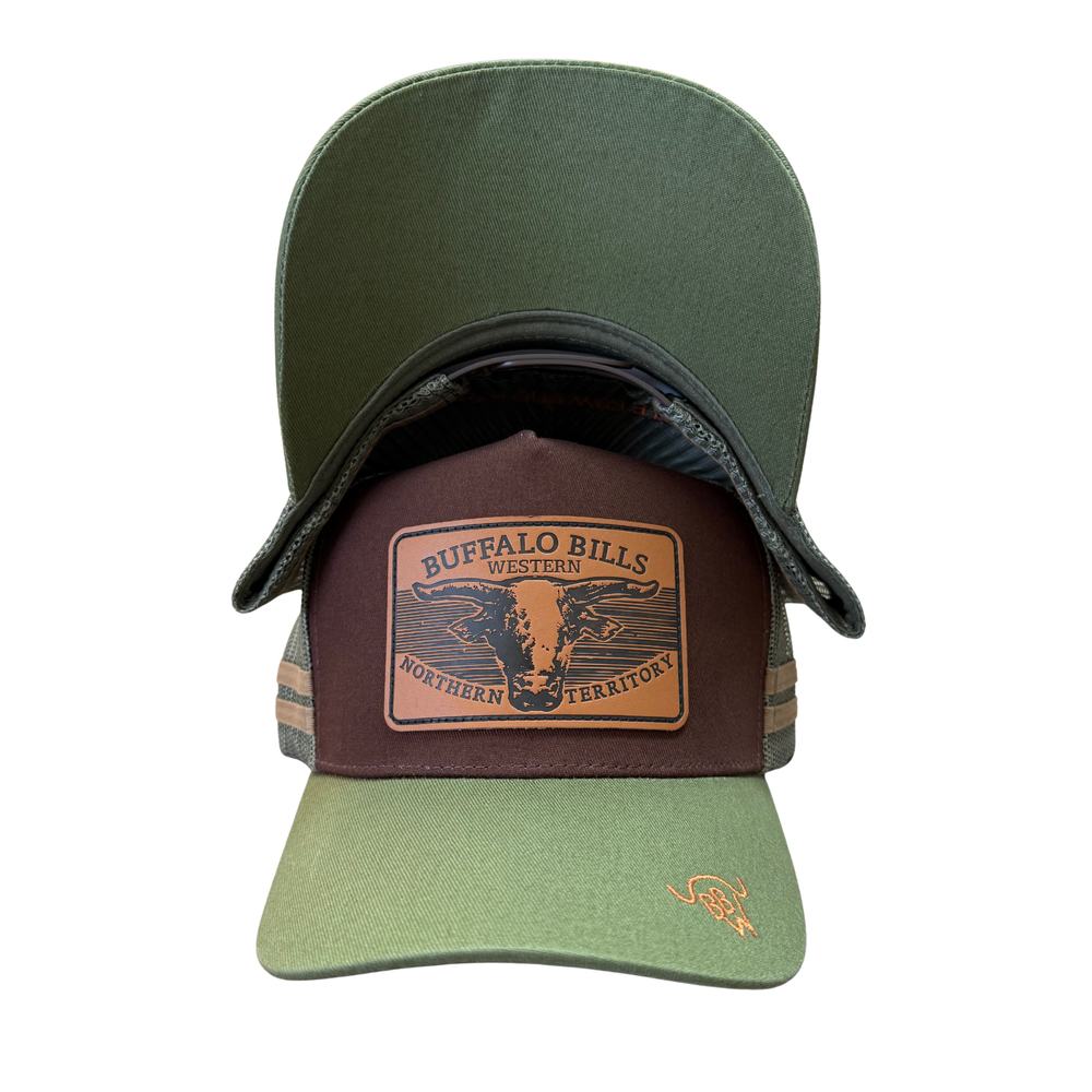 BBWS - Brown/Olive Scrub Bull Trucker Cap