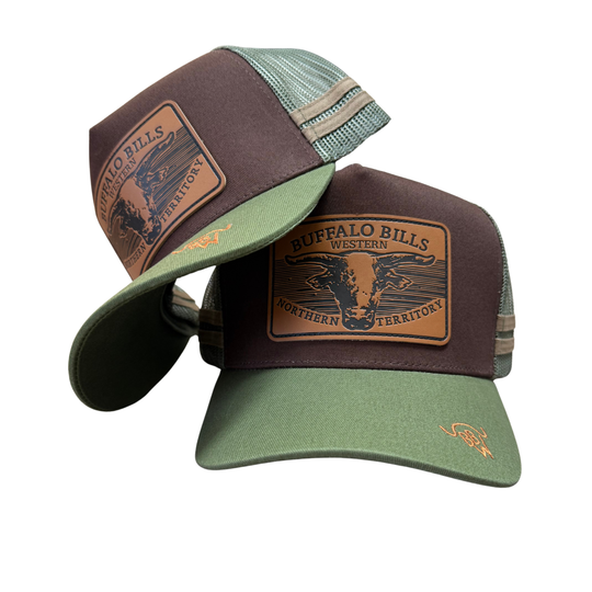 BBWS - Brown/Olive Scrub Bull Trucker Cap