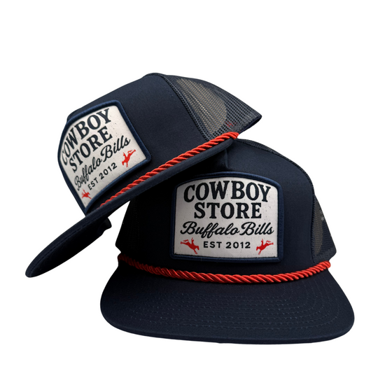 BBWS - Navy Cowboy Store Retro Flat Cap