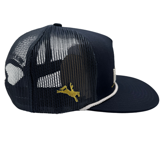 BBWS - Navy Bucking Bronc Flat Cap