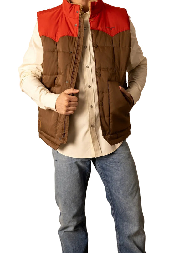 Kimes Ranch - Men's Muir Trail Vest Brown/Red