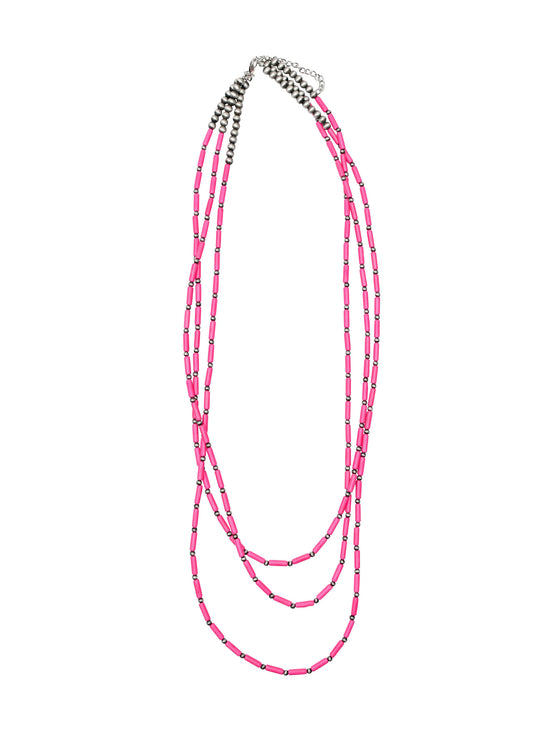 West & Co - Pink Three Strand Necklace